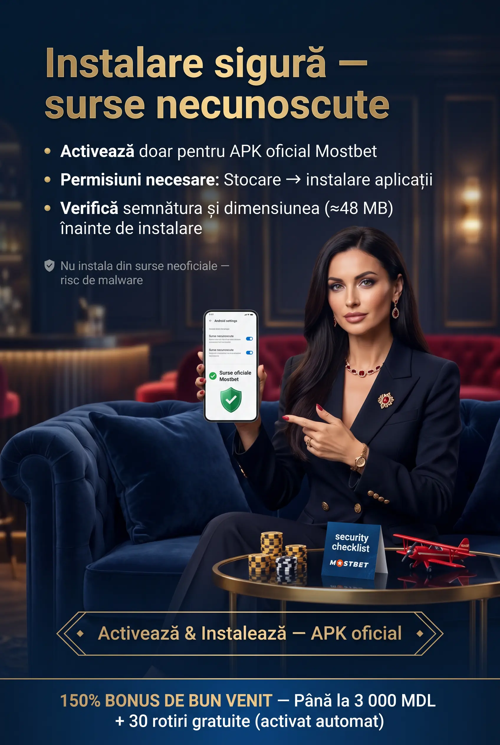 Instalarea aplicației Mostbet din surse necunoscute