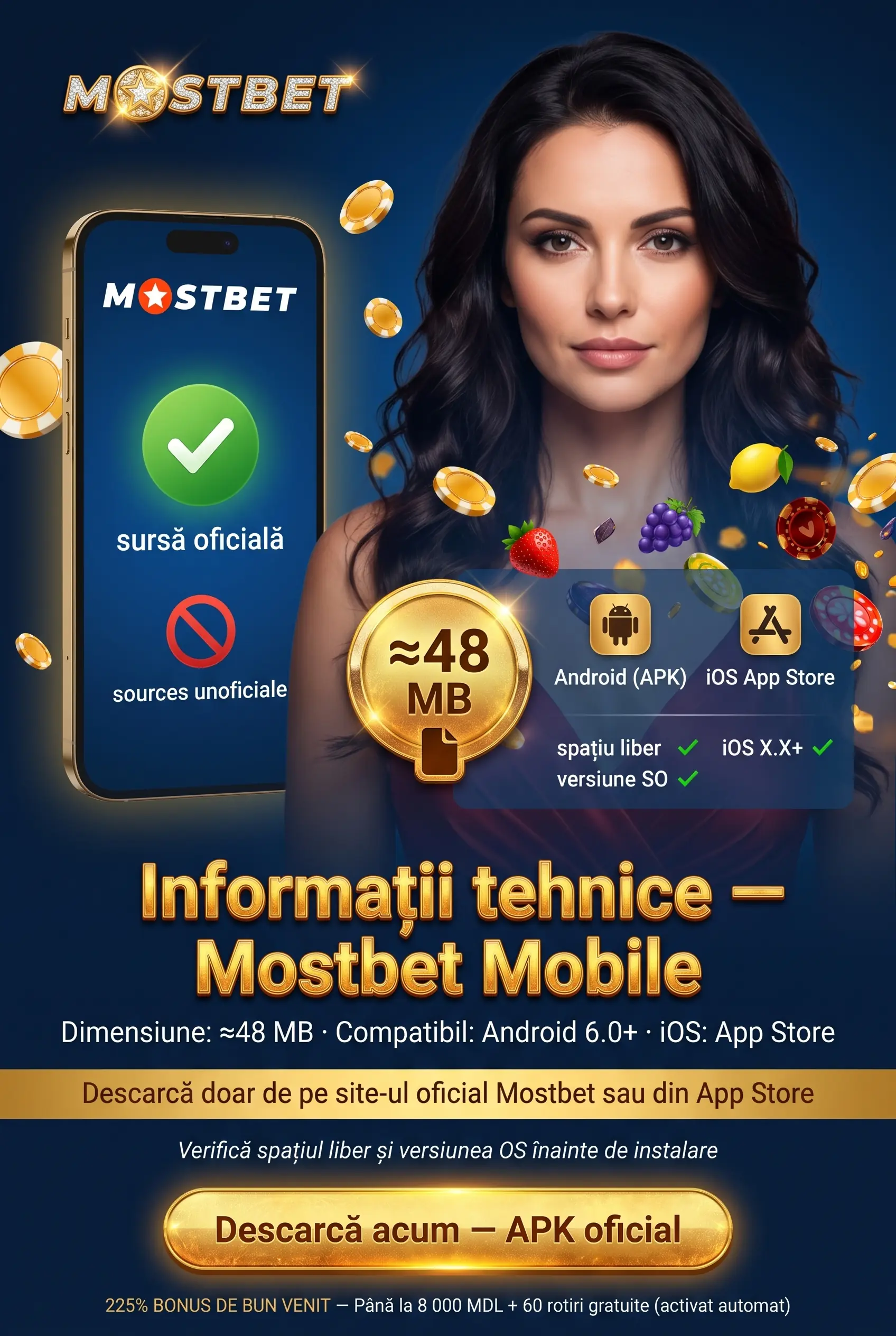 Dimensiunea APK Mostbet și compatibilitatea telefonului
