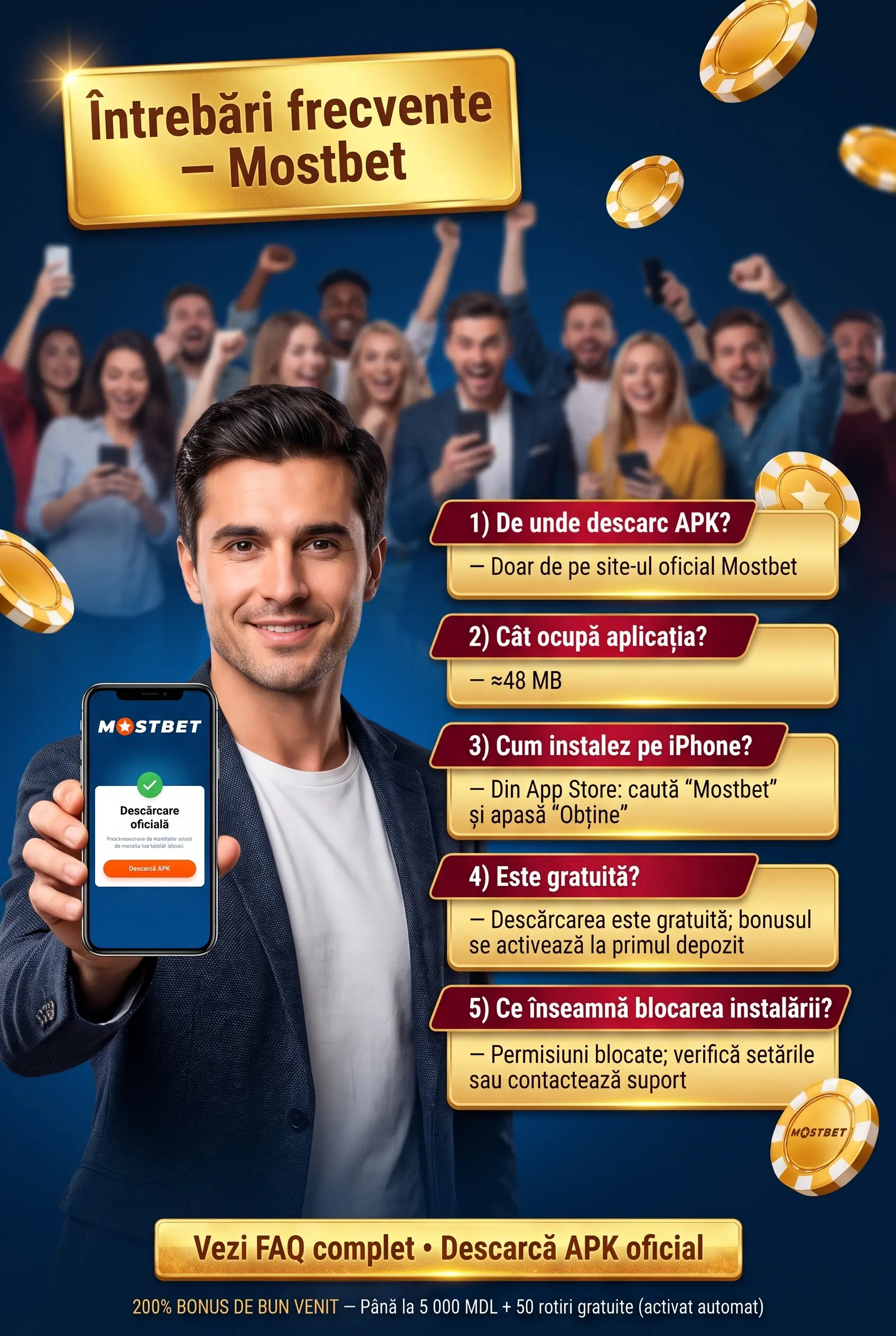 Întrebări despre aplicația Mostbet