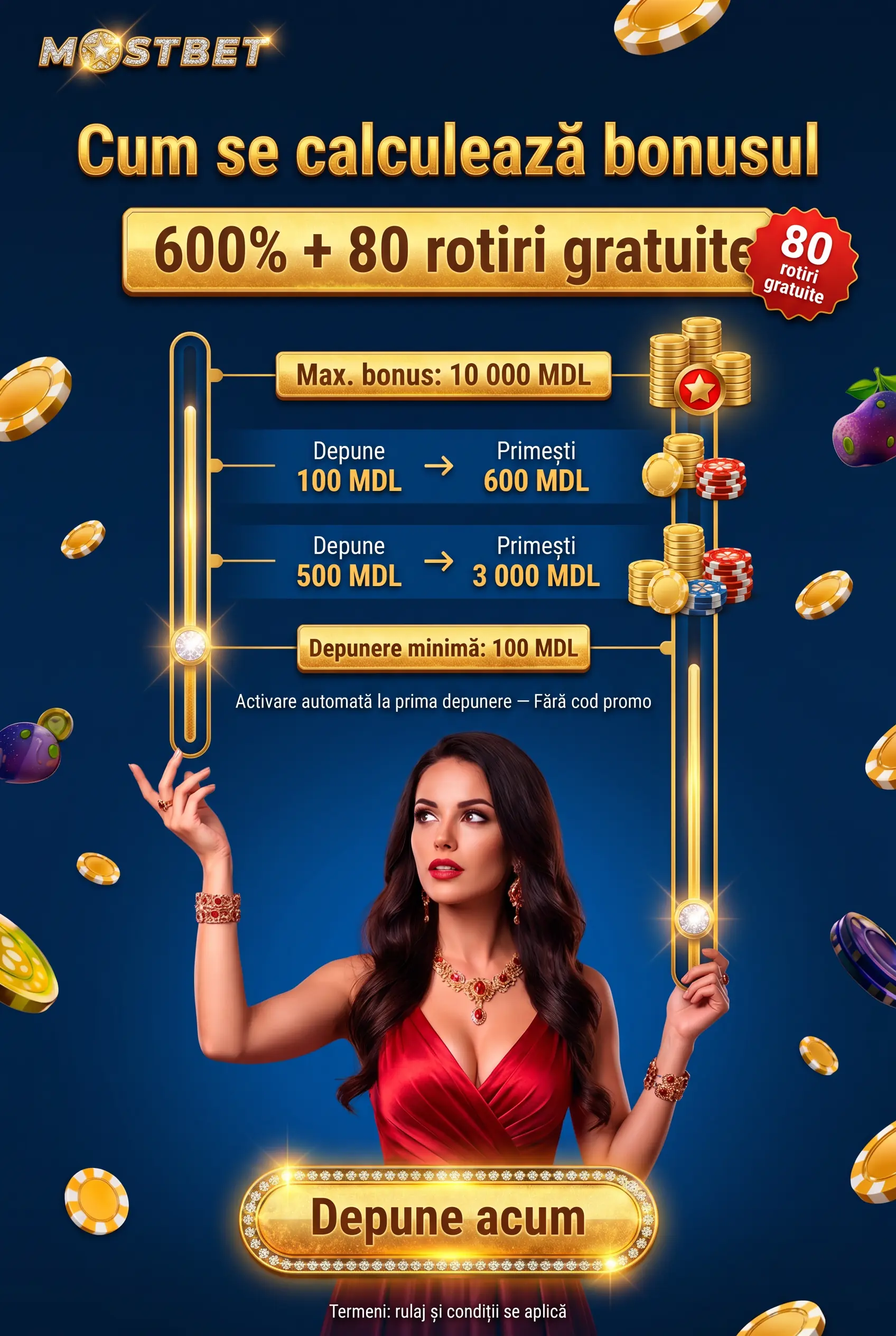 Bonus de bun venit până la 10 000 MDL