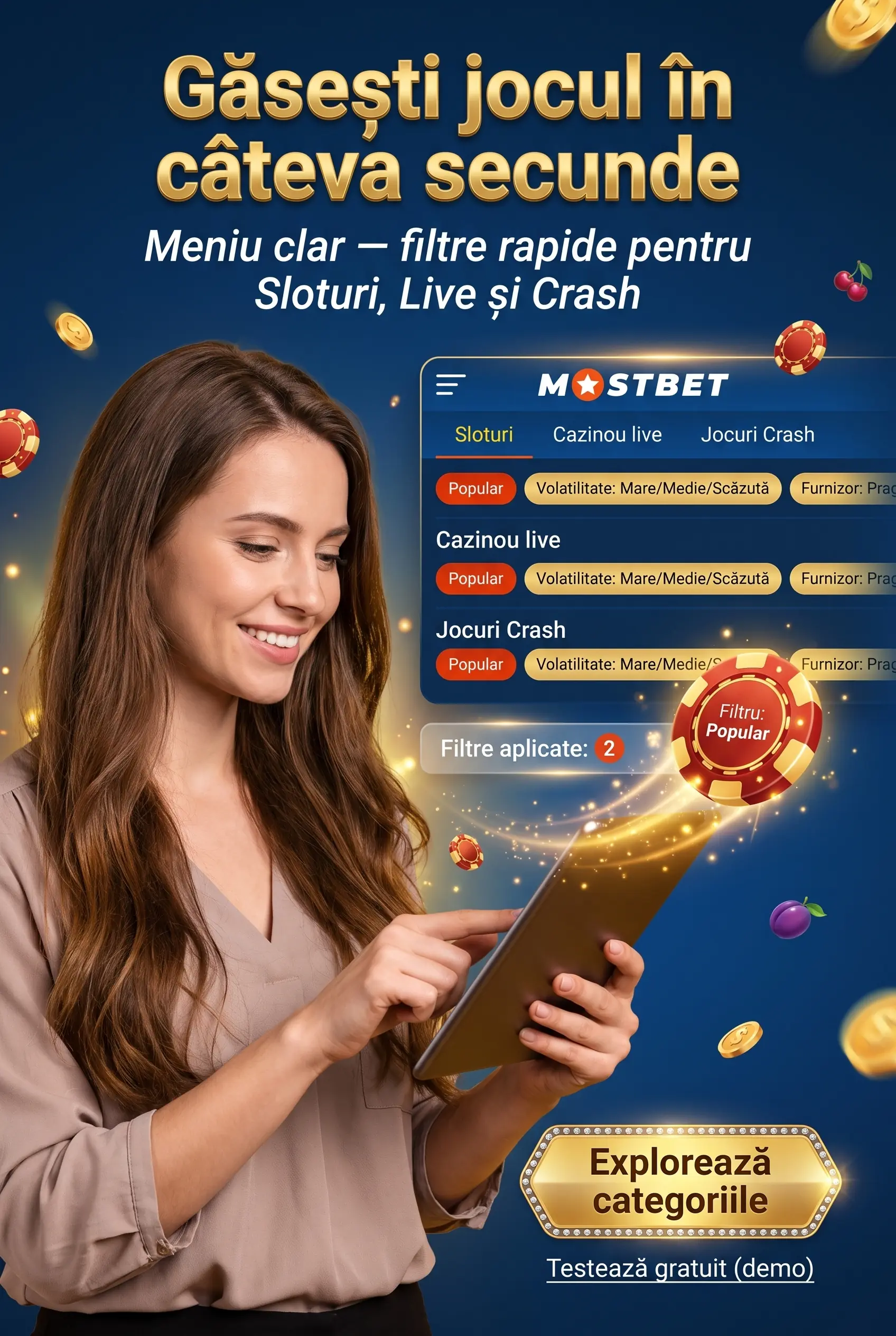 Categorii de jocuri în cazinoul Mostbet