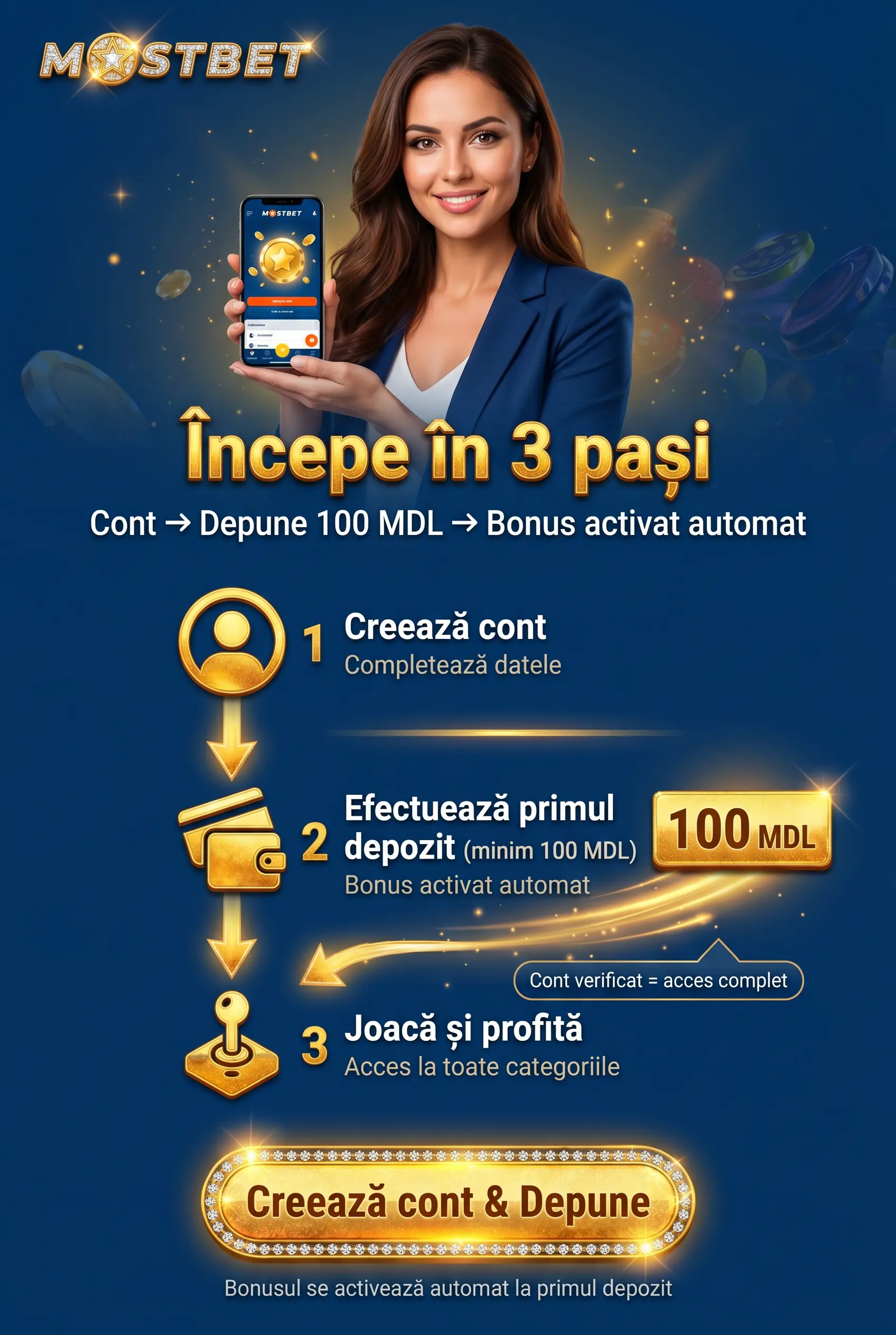 Primii pași în cazinoul Mostbet