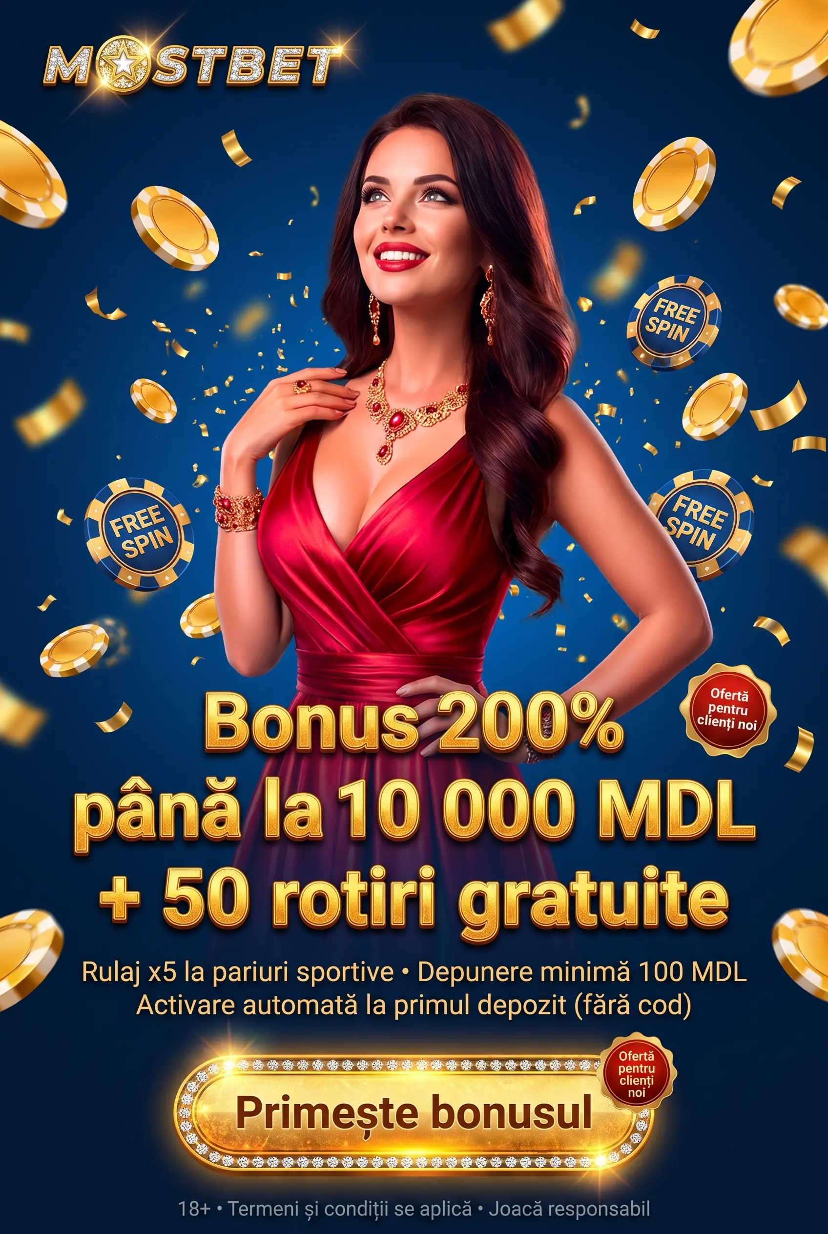 Bonus pe sport și rulaj x5 la Mostbet
