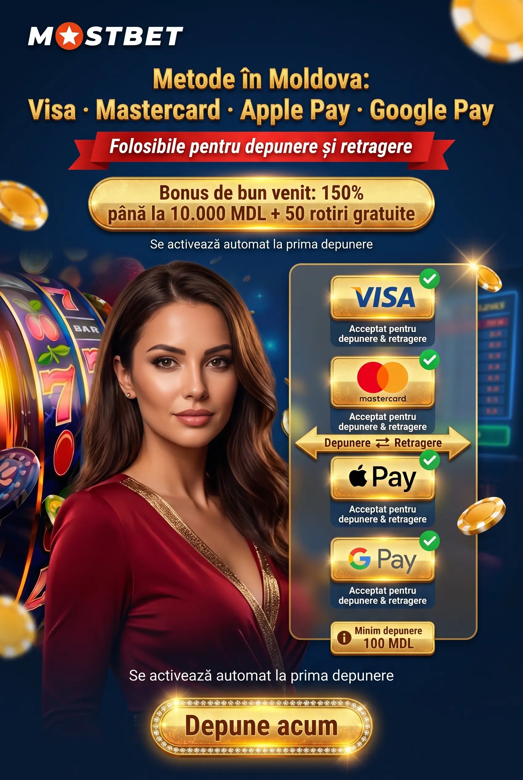 Metode de depunere Mostbet disponibile în Moldova