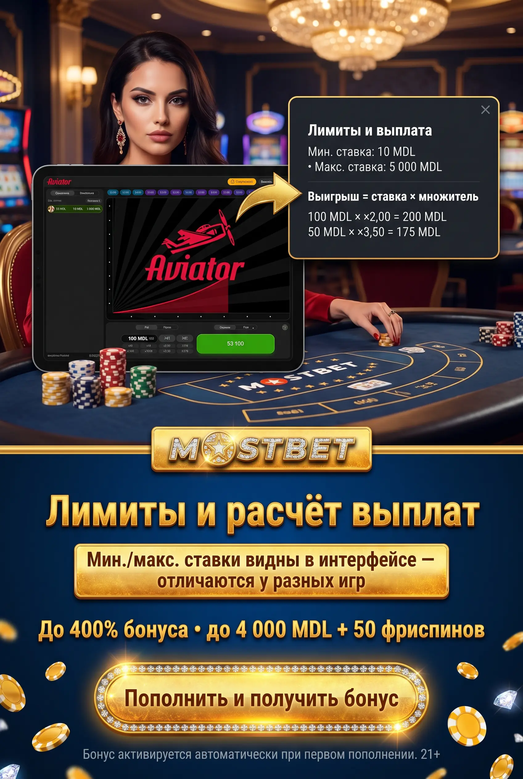 Правила и лимиты ставок Aviator