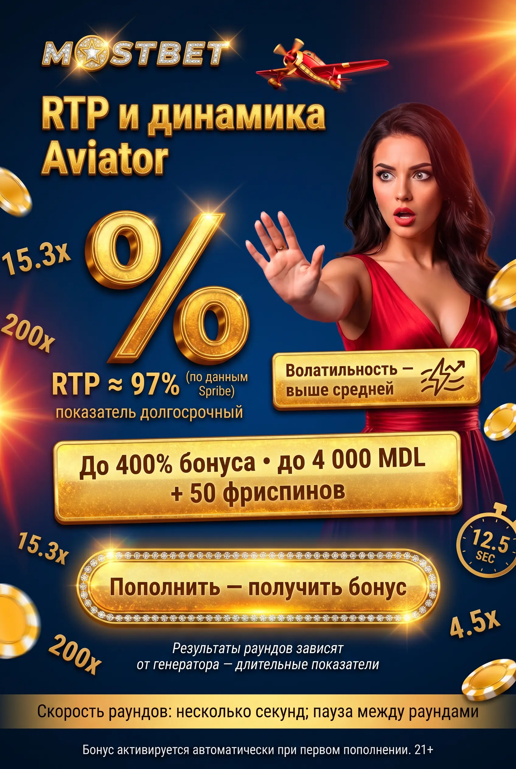 RTP и волатильность Aviator