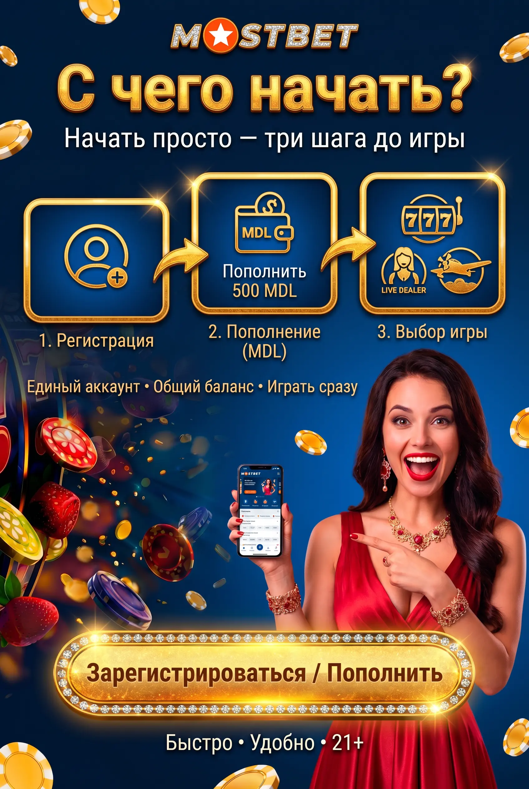 С чего начать игру в казино Mostbet
