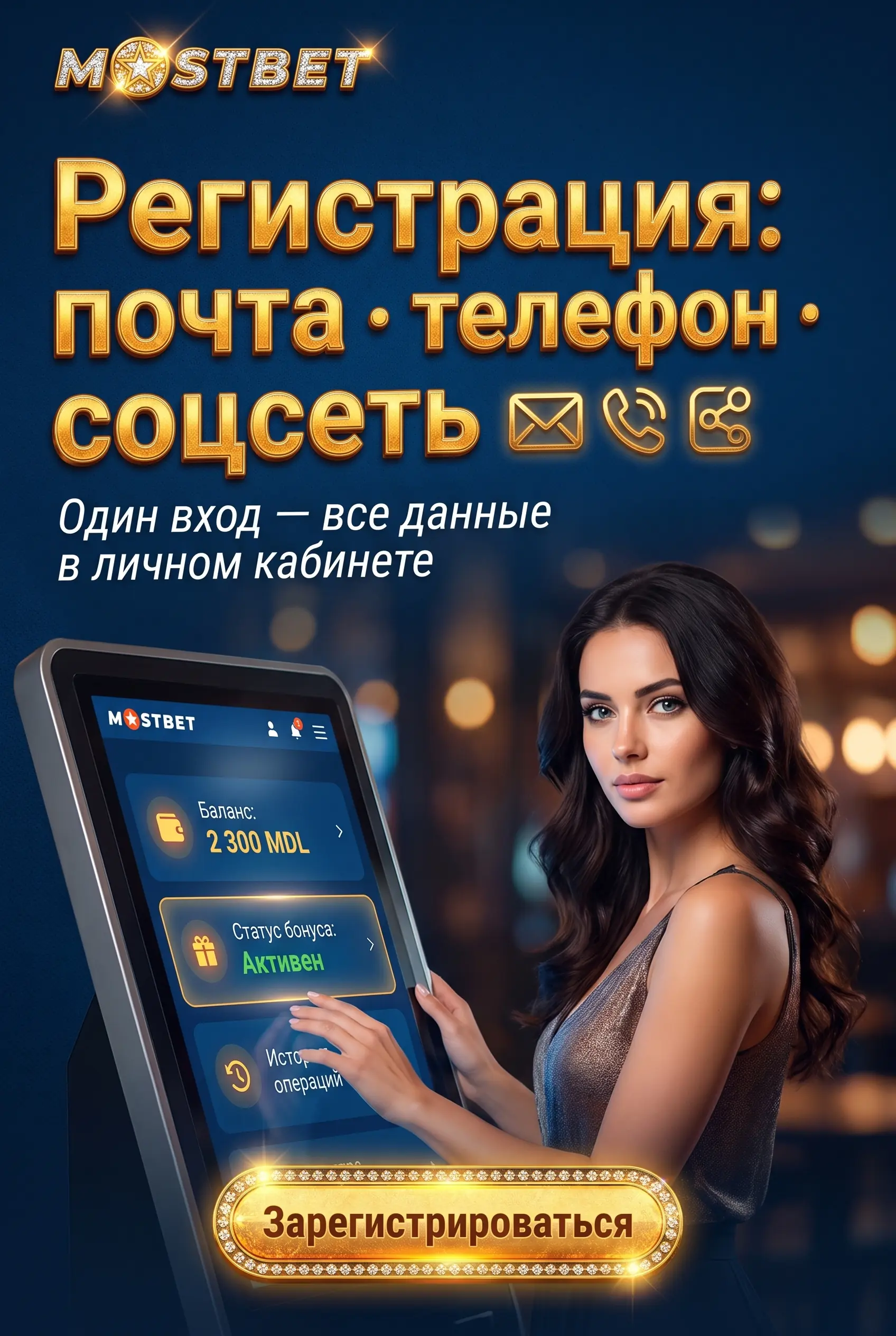 Регистрация и вход в Mostbet