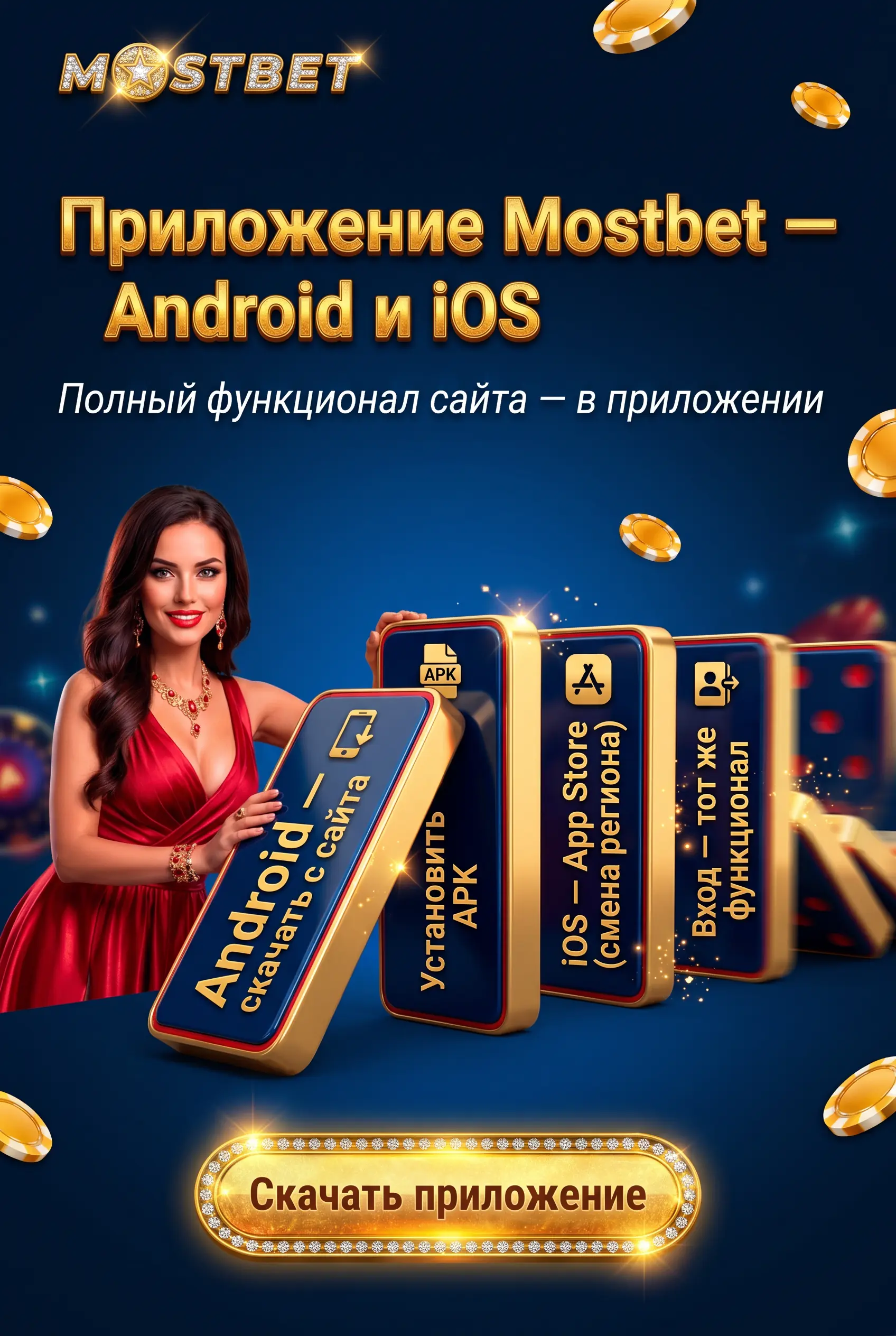 Мобильное приложение Mostbet для Android и iOS